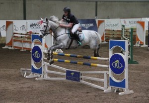 Owen Mc Camley & Vechtas Locket were in action over the 1.20m & 1.30m tracks at the Crowne Plaza Dundalk SJI registered indoor horse league at Ravensdale Lodge on Thursday. Photo: Niall Connolly.