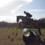 Martin Mellet  on Frenchie  in flight over the fence