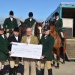 Route Hunt Officials  &, Hunt Host Martin Mellet  presenting cheque to RDA Coleraine President Rex Humphries