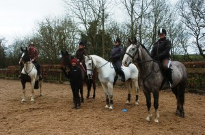 Lisa, Tania, Joanne,and Kate after Yvette Truesdale's dressage clinic at Scarvagh House