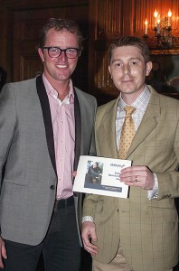 Will Faudree (left) receives a certificate for Dubarry boots from Danny Hulse of Dubarry. Photo: Michelle Dunn 