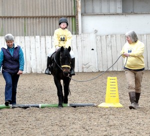 Jordan Crossan and his helpers Jean Chambers and Gwen Garrett at the RDA NI Showjumoing event held at Danescroft.  Jordan was one of the Omagh riders who have now qualified to take part in the Nat