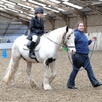 Omagh RDA rider Joshua Gracey with Blue and his leader, Louise Bogle as they compete at Danescroft in the first RDA Showjumping Qualifier.  Joshua will now travel as part of the Omagh team to the