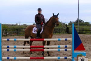 winners of the 1M class Tori Dixon on Scooby at Knockagh View's All Silver Showjumping day