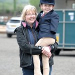 Cian Arthur being congratulated by his mum Geraldine following his win at RDA NI Dressage at the Meadows: Henry Doggart Photography