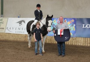 League & final winner in class 1 Breige Farrelly & Panda Bear capped off a fantastic winter / spring indoor dressage league by winning the league and placing second in class 2. Breige is seen here with judge David Patterson and Jason Connolly of Ravensdale Lodge. Photo: Niall Connolly. 