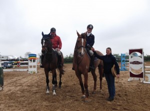 James Kernan and Aurora's Diamond winners of the 1.20m class. Emmet McCourt and Latika 2nd in the 1.20m class. Emmet also won the main event of the day 1.30m Mini Grand Prix calss. Presentation by Linda Fahey.