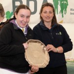 Omagh RDA rider Carla Priestley being presented with her salver from RDA National Championships Secretary Fiona Kendrick: Henry Doggart Photography