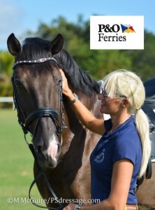 Silvia Rizzo entrusts P&O Ferries with Sal, her Lusitano stallion. Photo: M McGuire PS Dressage