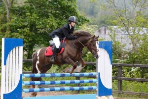 Alana McGill and Melton jumping in the 90cm class at Knockagh View