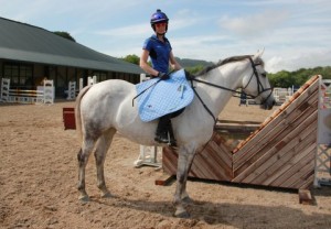 Leanne Connell pictured with Millie was one of five lucky winners of a signature Ravensdale Lodge saddle pad over the weekend. Leanne's name was picked out of the hat for Saturday's arena eventing competition Photo: Niall Connolly.