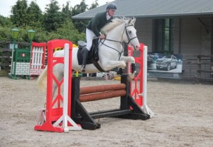 Banbridge based rider & producer Johnny Mulligan, seen here competing in the 85cm class on board Barney had a busy day at Ravensdale Lodge's arena eventing league on Saturday having multiple entries in a number of classes: Photo: Niall Connolly