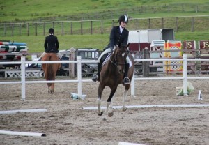 Aislinn Keenan & Diego in action on Tuesday evening in the novice class at Ravensdale Lodge outdoor dressage league.