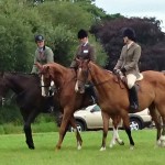 competitors awaiting the open ridden class at Down royal L to R IrishTwang - Melanie Moorhead, Leggy Lad- Alexis Hall, Hapgood -Meody Muirhead