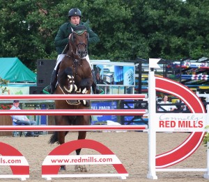 Cian O Connor and Aramis 573, Connolly’s RED MILLS 7 & 8 year old International Champions at the Discover Ireland Dublin Horse Show, photo Sonya Dempsey Jumpingnews.com