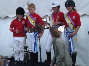 Tilly and Archie Nield, Megan Brown and Hannah Kileff.  Winners of the Brookes Polocrosse Championship