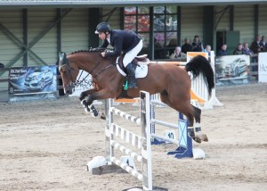 Current Olympic Bronze medallist Cian O' Connor on his way to third place in the 2013 MSL Mercedes-Benz Autumn Grand Prix at Ravensdale Lodge on board Carolus Z. Photo Niall Connolly