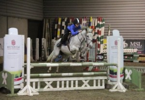 Jessica Crosier & Rocky went clear over the 1m track on Friday evening in the Botanica International indoor horse & pony training league at Ravensdale Lodge. Jessica's sister Chloe was the only other clear in the class with Lady so well done to the Crosiers! Photo: Niall Connolly.