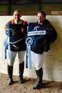 League winners Michelle Strange and Linda Mcilwaine showing off their rugs