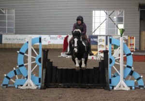 Janet Cooke & Louis Two Tone put in a fantastic display over the 70cm track during the Horse First indoor arena eventing league at Ravensdale Lodge on Saturday. Photo: Niall Connolly.