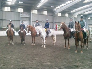 Prize winners in 90 cm class right to left Joanne Jarden, Karl Kee , Orla McGowan, Paul Traynor, Katie McKay, Shane Doyle