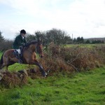 Julie Smyth on Humphrey  over the first stone wall