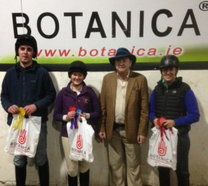 Individual winners of BOTANICA Adult league L-R 3rd Christopher McCartan, 2nd Melissa McBurney, Sean Cooney (BOTANICA) 1st Claire Martin