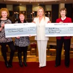 Saintfield Christmas Charity Ride Organiser Joan Cunningham presents a cheque for £1,500 to Doreen McKelvey Rock Ministries N.I. Trust from left Lorraine Johnston, Vi Patterson, Joan Cunningham and Doreen McKelvey.