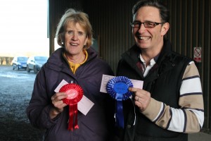 Wendy Forsythe and Allen Andrews proudly grasp their rosettes