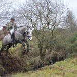 Campbell Smith on Dan in flight over the ditch
