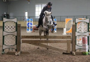 Sarah Tate was the outright winner of the 1m class with Buddy in the indoor arena eventing league held at Ravensdale Lodge on Saturday afternoon. Photo: Niall Connolly.