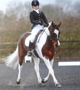 Caitie Slater on Colour Code Chinnook looking very professional during their dressage test