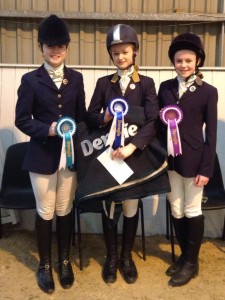 Laoise O'Farrell winner of The Dengie Speed Competition with Aoife Carr and Kiara Malcolmson who were both placed.