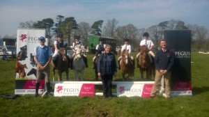 Johnathan Mulligan ,Van Campbell (Iveagh DC) Declan Cullen (Pegus Horse Feed) Kids of Iveagh Pony Club