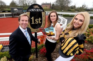 T.G.I. Friday ‘Jockey’ Meagan Green (pictured right), Mike Todd, General Manager of Down Royal Racecourse, and Eimhear Daly, Magners Brand Manager for Tennent’s NI, look forward to a Friday evening feast of racing at the Magners July Race Evening on 24 July.  