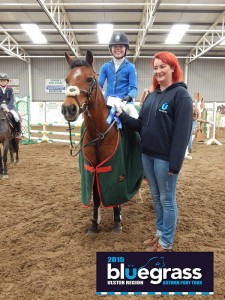 1st in the 128cm Grand Prix Alex Finney on Ballyknock Master Roan and Bluegrass rep Chloe Hoyle
