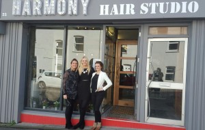 Proprietors of Harmony Hair Studio Jessica Stuart, Helen Duncan and Esther Ward had their official launch in August 2015
